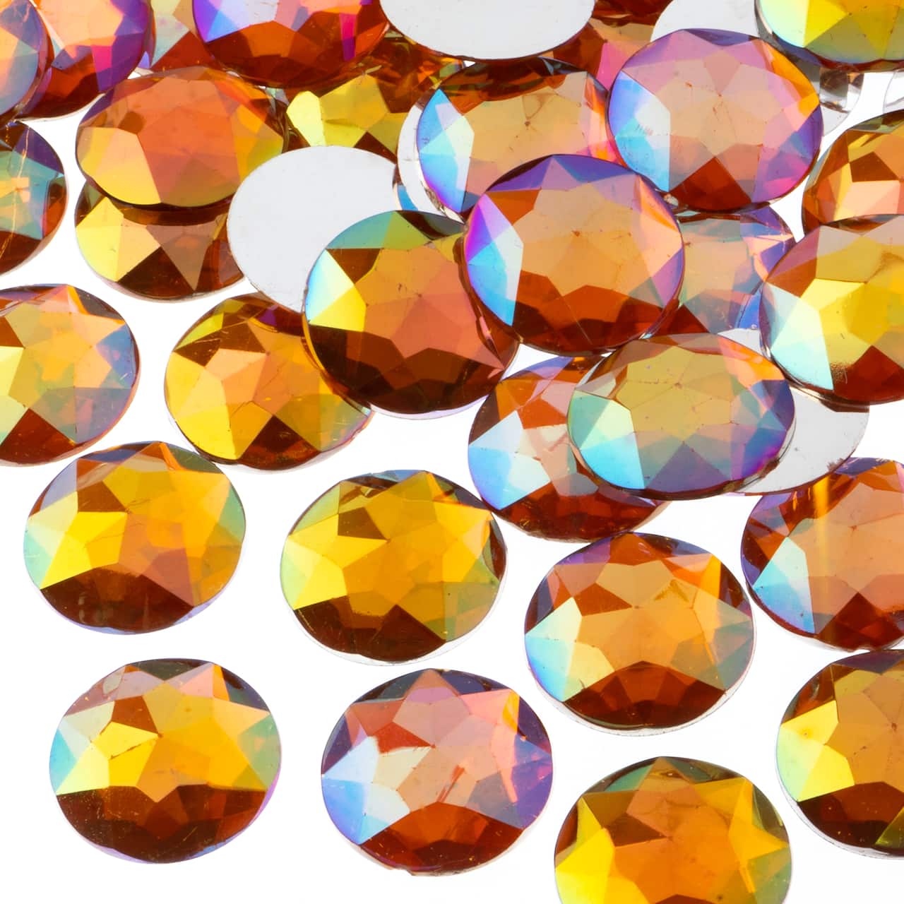 John Bead 20mm AB Acrylic Round Flat Back Rhinestones, 200ct.